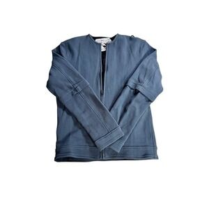 Marvel Cosplay White Sheep Leather Jacket Womens Blue Unique Lace Up Back Detail